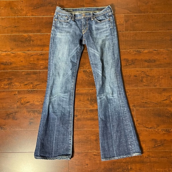 CITIZENS OF HUMANITY Denim Ingrid #002 Low Waist Flare Blue Jeans Size 28 - Picture 3 of 13